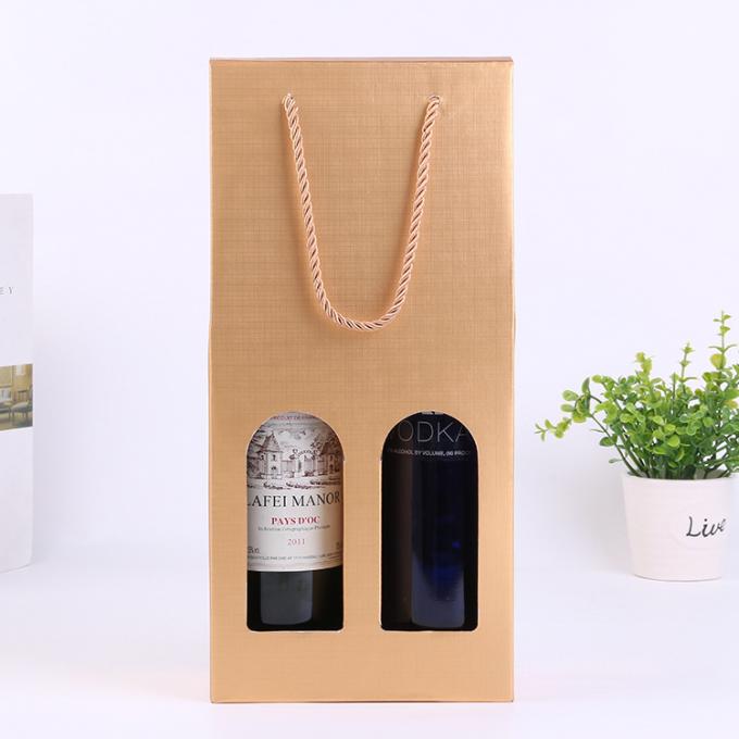 Recyclable Cardboard Wine Boxes , 2 Bottle Wine Gift Box Well Sealing