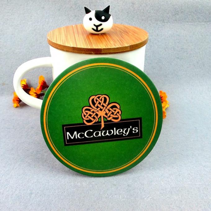 Eco Friendly Paper Promotional Drink Coasters Custom Shaped High Temperature Resistant