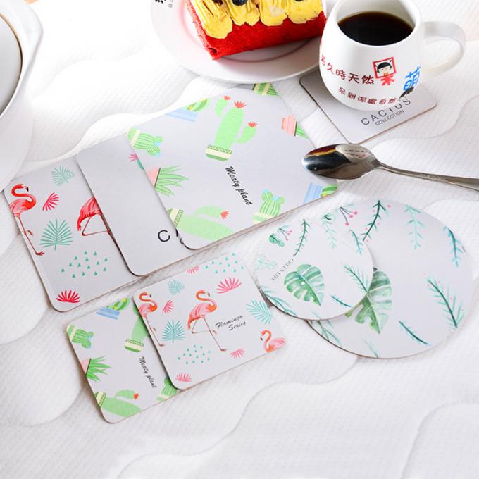 Absorbent Paper Promotional Drink Coasters / Custom Round Coasters For