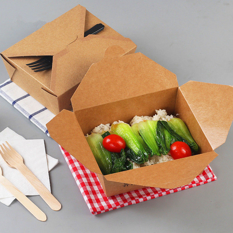 Disposable Takeaway Craft Paper Lunch Food Box Paper Meal