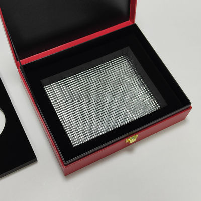 High quality caviar gift box in PU leather with gold foil logo for 30g and 125g tin water-proof