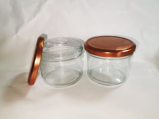 High Transparent food grade Caviar glass Jar standard 8OZ 240ml With Metal Lid