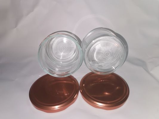 High Transparent food grade Caviar glass Jar standard 8OZ 240ml With Metal Lid