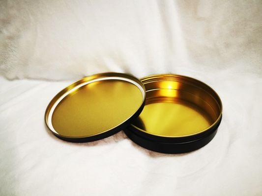 Vacuum Empty Caviar Tin Can Food Grade Packaging 1000ml/g 1kg with matte black inside gold