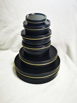 Vacuum Empty Caviar Tin Can Food Grade Packaging 1000ml/g 1kg with matte black inside gold
