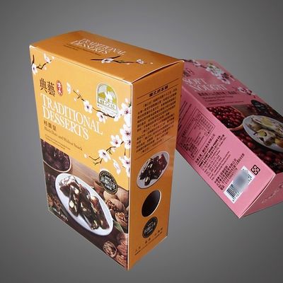 Colored Coated Paper Packaging Box Fold - And - Tuck Construction Style