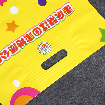 LDPE Material Custom Printed Plastic Bags , Reinforcement Punched Handle Bags
