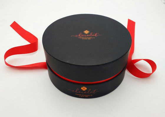 Food Grade Rigid Paper Gift Box , Round Cardboard Boxes With Lids Custom Logo
