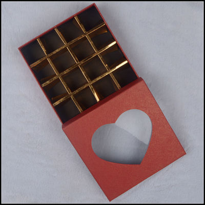 Base And Lid Cardboard Boxes , Valentine'S Day Chocolate Box With Plastic Window