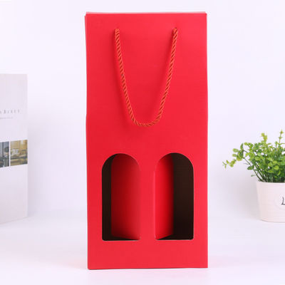 Recyclable Cardboard Wine Boxes , 2 Bottle Wine Gift Box Well - Sealing