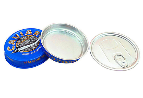 3.5oz 7oz Ring Pull Caviar Packaging Container , Aluminum Caviar Tin Box