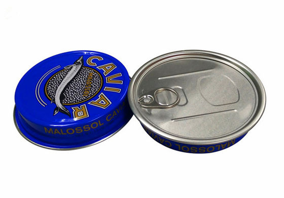 3.5oz 7oz Ring Pull Caviar Packaging Container , Aluminum Caviar Tin Box