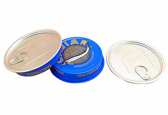 3.5oz 7oz Ring Pull Caviar Packaging Container , Aluminum Caviar Tin Box