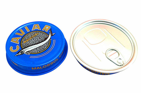 3.5oz 7oz Ring Pull Caviar Packaging Container , Aluminum Caviar Tin Box