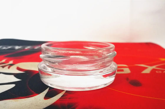 Wholesale high transparent 0.5oz 15-20gram glass caviar jar with metal lid in different color