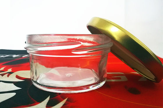 High Transparent Glass Caviar Jar With Metal Lid
