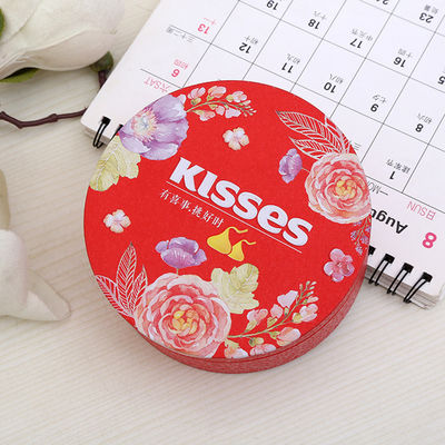 Airtight Decorative Tin Boxes , Small Round Storage Tins With Yellow Inner Tray