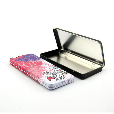 Eco Friendly Custom Recycled Small Metal Box Hinged Lid For Eyelash Brush