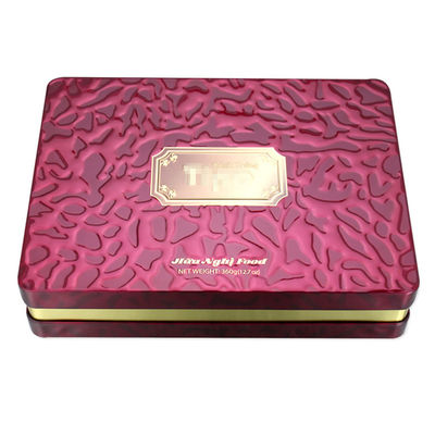Large Rectangular Metal Tins 4c Printing For Cookie And Chocolate Packaging