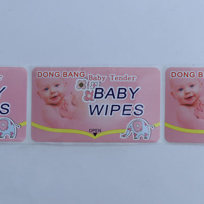 Waterproof Custom Printed Vinyl Stickers Self Adhesive For Baby Wipes