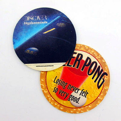 Eco Friendly Paper Promotional Drink Coasters Custom Shaped High Temperature Resistant