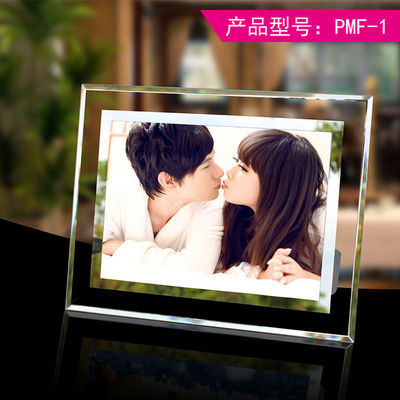 Promotional Rectangle Glass Table Top Photo Frames With 12 Colors Available