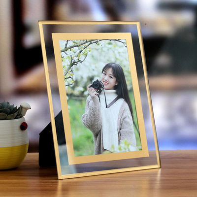 Promotional Rectangle Glass Table Top Photo Frames With 12 Colors Available