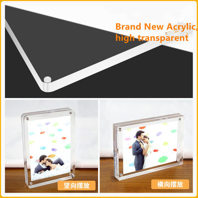 High Clear Magnetic Custom Photo Frame Acrylic Material With Double Sided