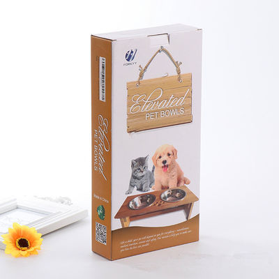 Custom Rectangle Paper Packaging Box , Cardboard Foldable Boxes For Pet'S Bowl