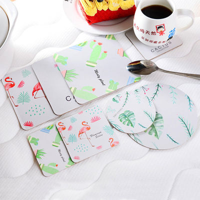 Absorbent Paper Promotional Drink Coasters / Custom Round Coasters For Drinks