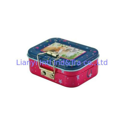 Small Hinged Metal Tin Boxes With Three Layers For Storging Children Toy