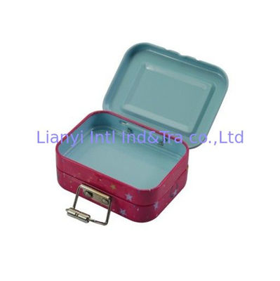 Small Hinged Metal Tin Boxes With Three Layers For Storging Children Toy