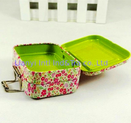 Small Hinged Metal Tin Boxes With Three Layers For Storging Children Toy