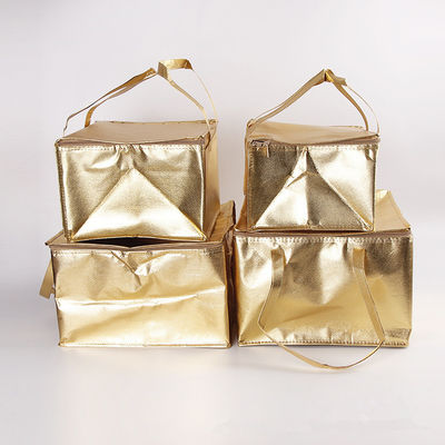 Custom Printing Golden Soft Sided Insulated Cooler Bag For Outer Door Picnic