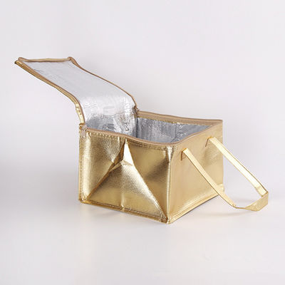Custom Printing Golden Soft Sided Insulated Cooler Bag For Outer Door Picnic