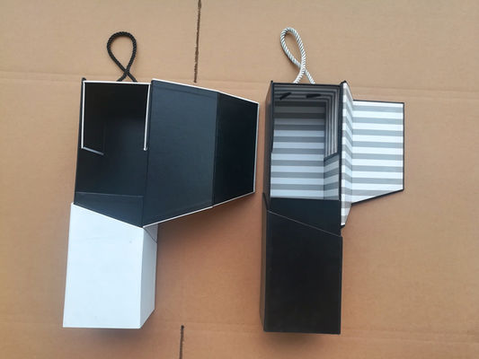 Luxury Folding Cardboard Box With Magnetic Closure Packaging Wine Bottle Handmake