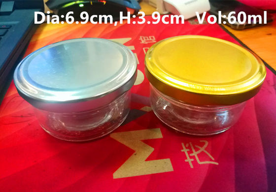 High Transparent Glass Caviar Packaging Jar 1oz 50-60gram FDA Approved