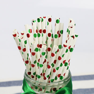 Custom Bendable Drinking Biodegradable Paper Straws Green Gold Foil Color