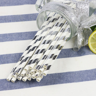 Gold Foil Jumbo Paper Straws , Eco - Friendly Paper Straws For Restaurants
