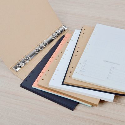 UV Coating A6 A5 Kraft Paper File Folder With Ring Binded