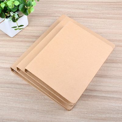 UV Coating A6 A5 Kraft Paper File Folder With Ring Binded