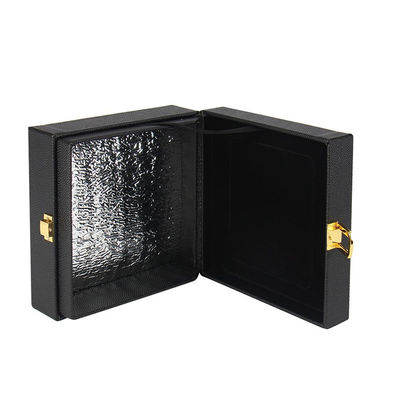 PU Leather Caviar Packaging Gift Box With Gold Foil
