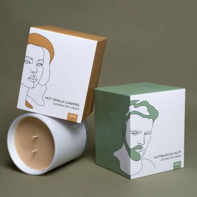 Gold Silver Foil Embossing Up Cardboard Candle Box 4c Printing